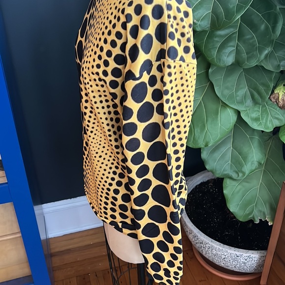 Kusama Pumpkin Dot Print Sweatshirt with Cozy Fleece inside - Picture 3 of 8